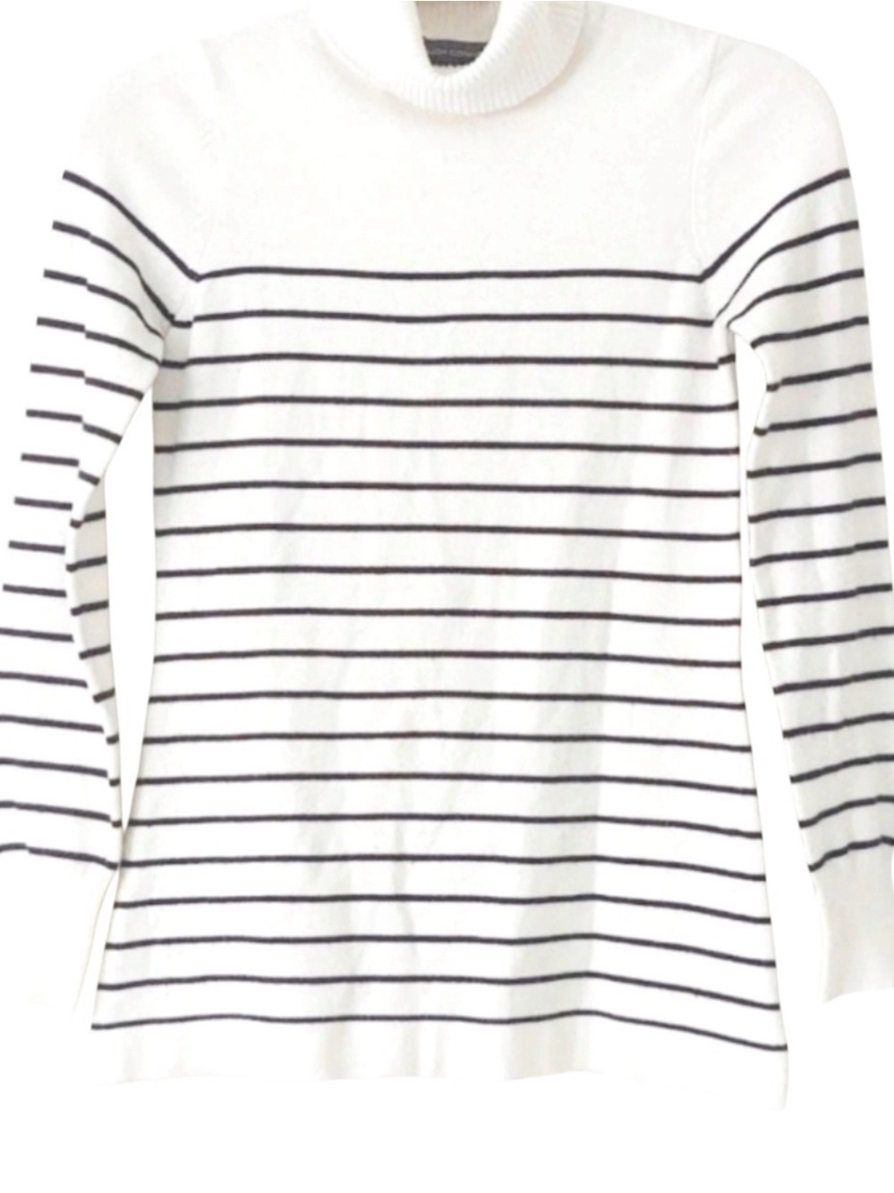 French Connection Striped Turtleneck White S